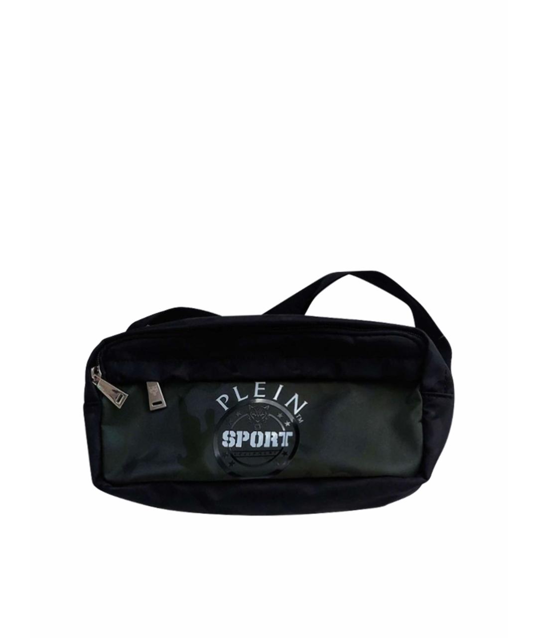 PLEIN SPORT Зеленая синтетическая поясная сумка, фото 1