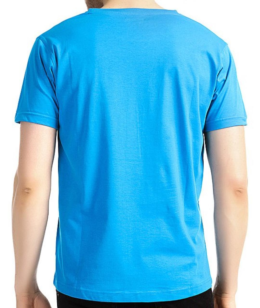 PIERRE CARDIN Голубая хлопковая футболка, фото 2