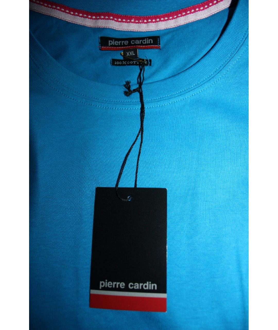 PIERRE CARDIN Голубая хлопковая футболка, фото 3