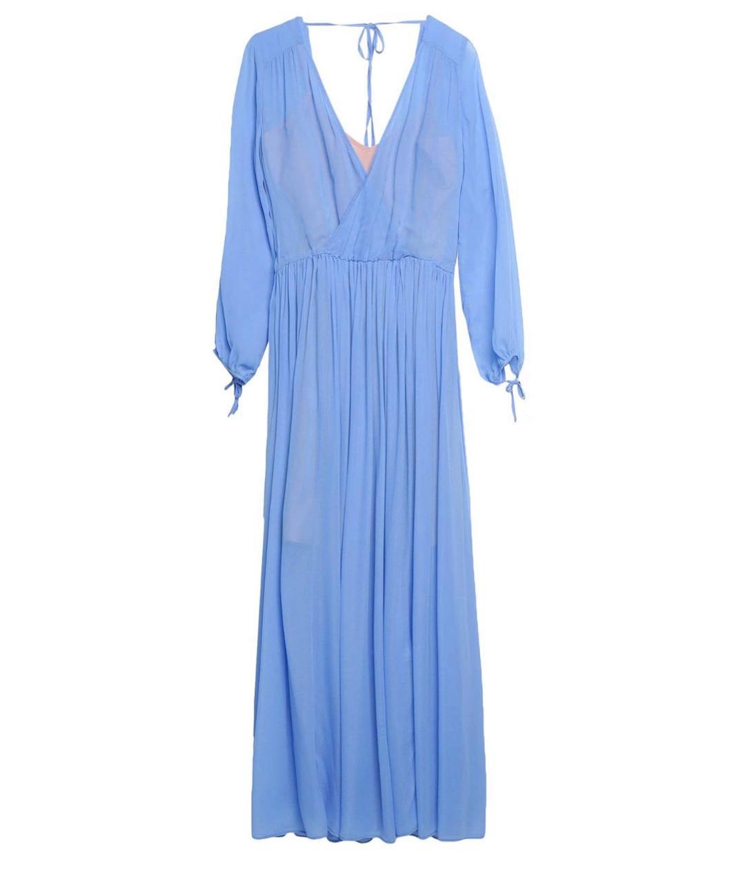 SEMICOUTURE Голубое вискозное коктейльное платье, фото 1