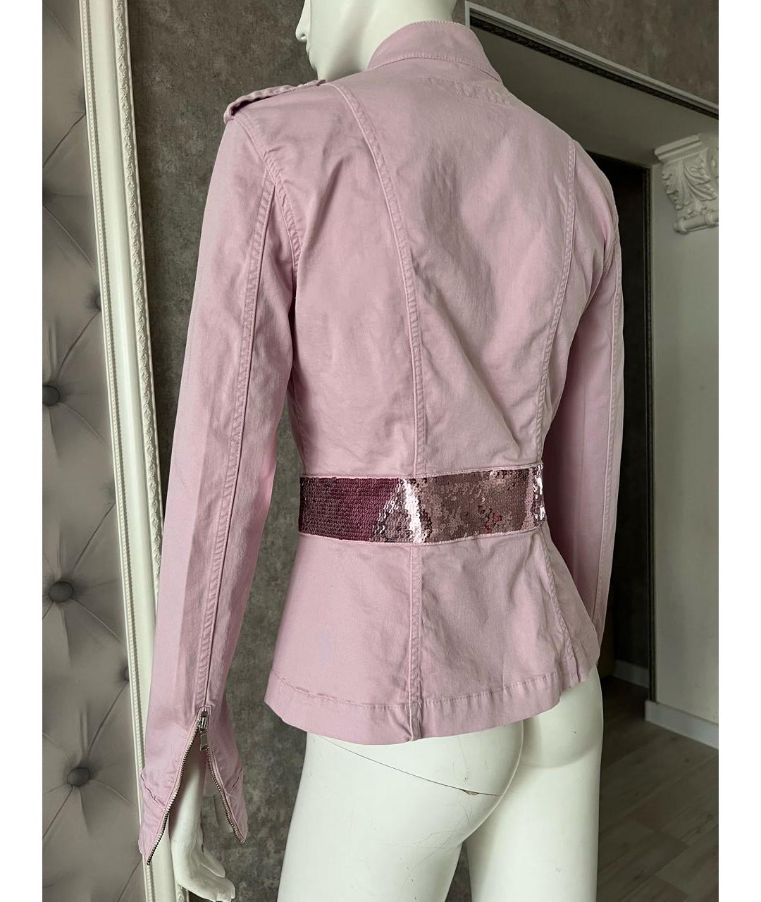 JOHN RICHMOND Розовая хлопко-эластановая куртка, фото 6