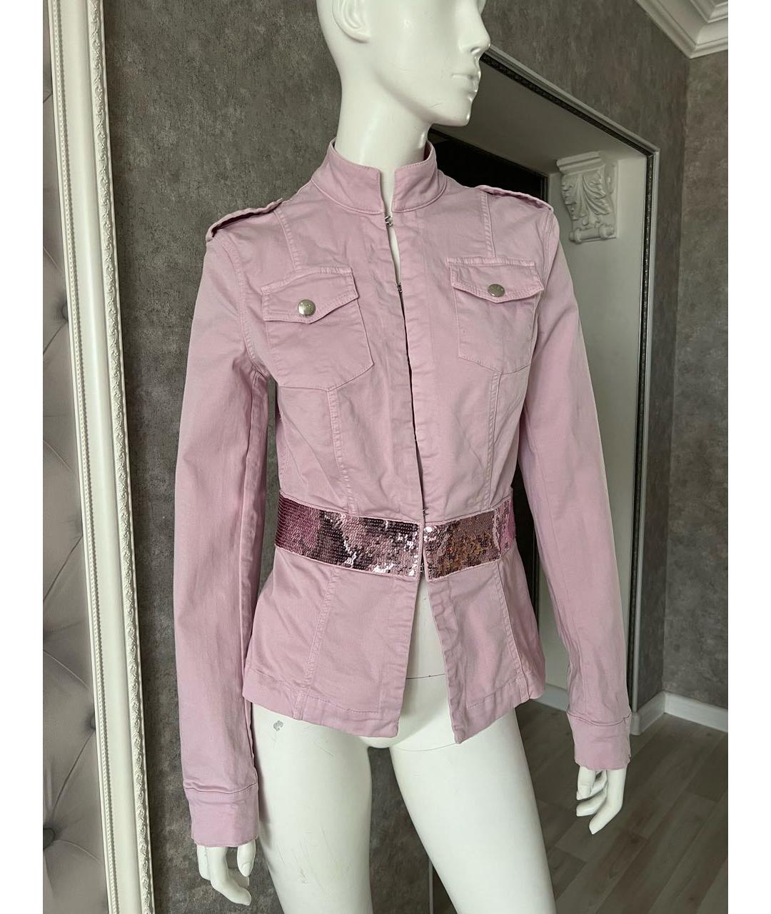 JOHN RICHMOND Розовая хлопко-эластановая куртка, фото 5