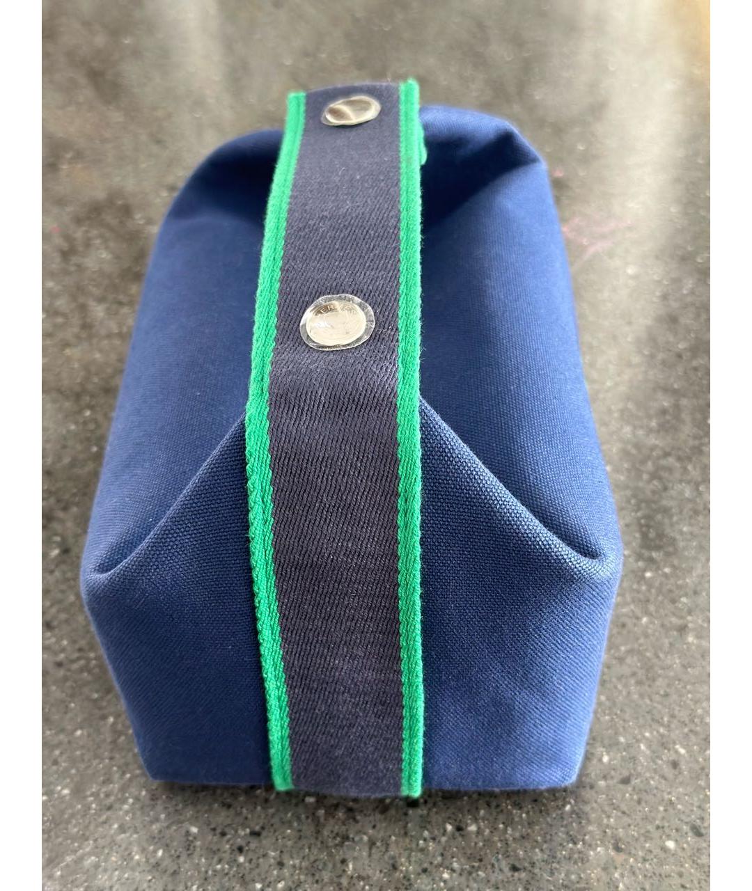 HERMES PRE-OWNED Синяя хлопковая сумка с короткими ручками, фото 7