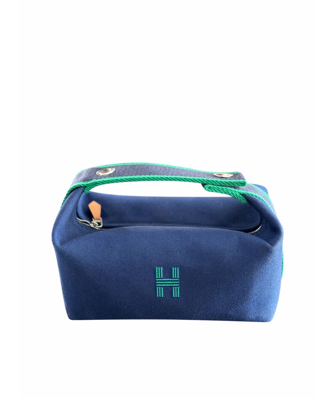 HERMES PRE-OWNED Синяя хлопковая сумка с короткими ручками, фото 1