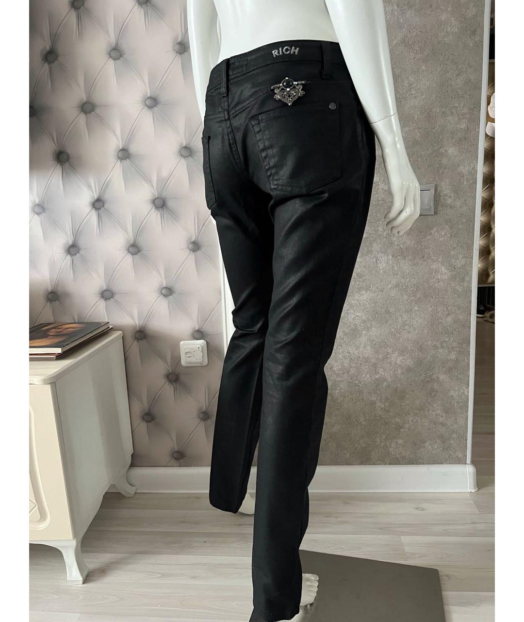JOHN RICHMOND Черные хлопко-эластановые прямые джинсы, фото 7