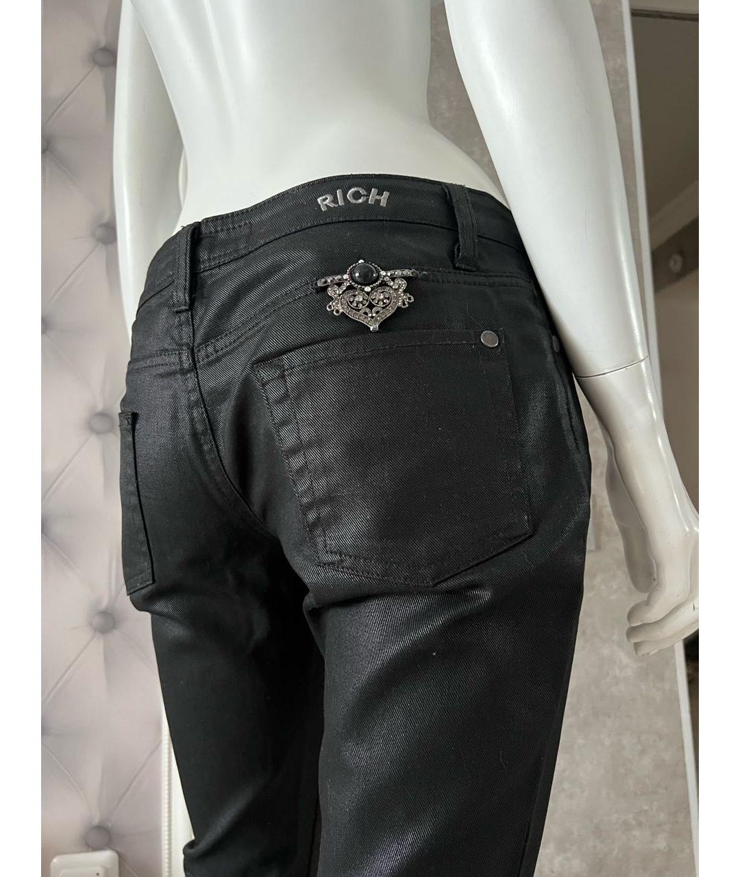 JOHN RICHMOND Черные хлопко-эластановые прямые джинсы, фото 6