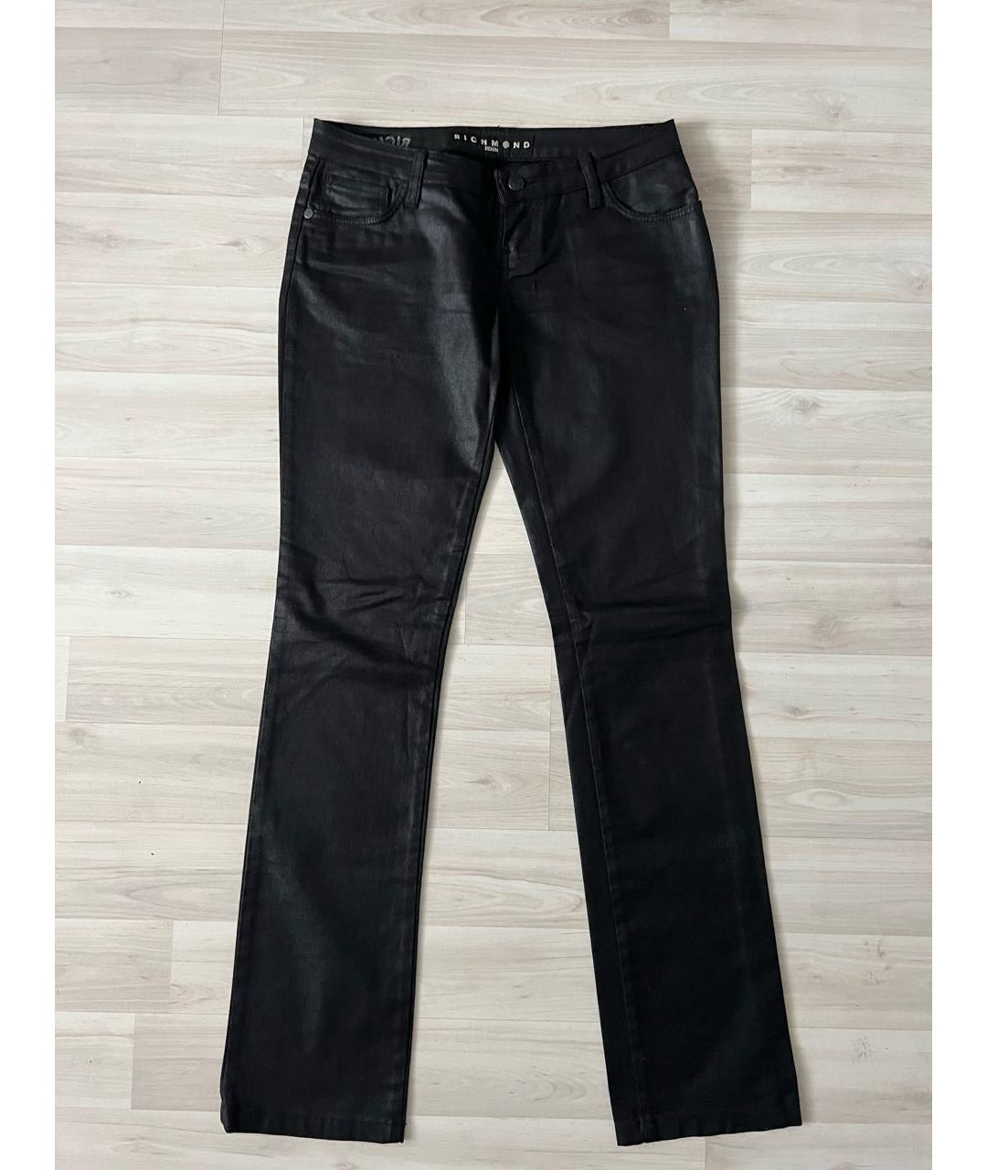 JOHN RICHMOND Черные хлопко-эластановые прямые джинсы, фото 9