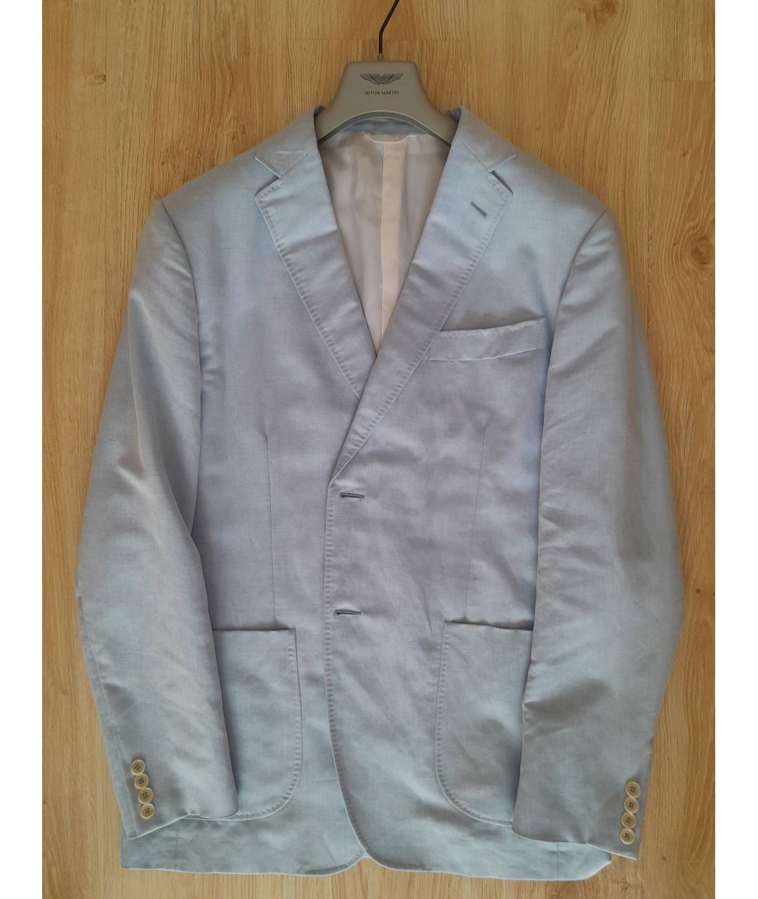 ISAIA Бирюзовый льняной пиджак, фото 8