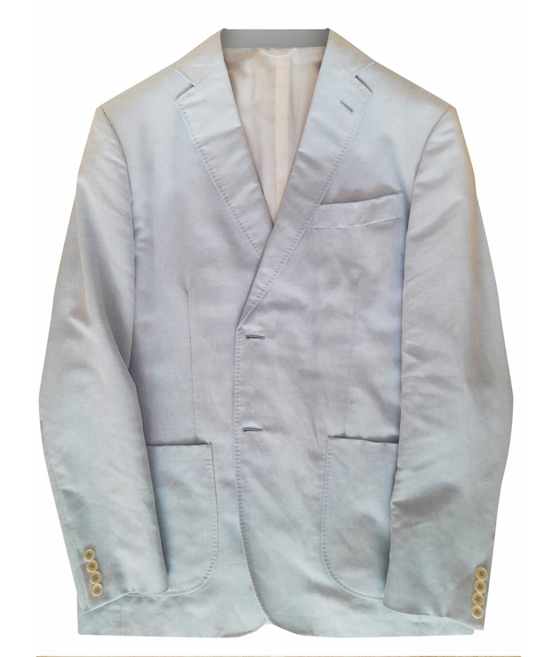 ISAIA Бирюзовый льняной пиджак, фото 1
