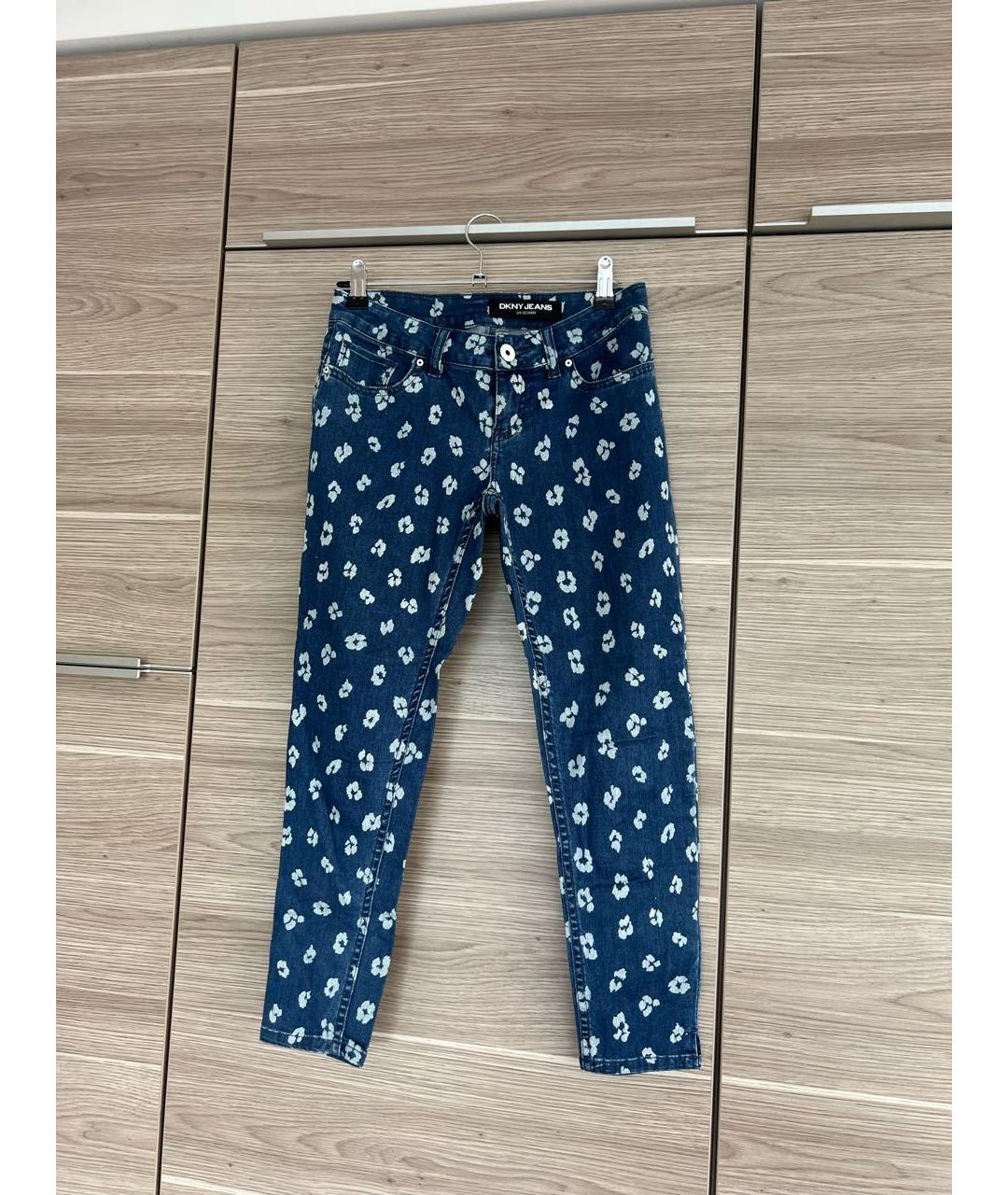 DKNY Синие хлопковые джинсы слим, фото 8
