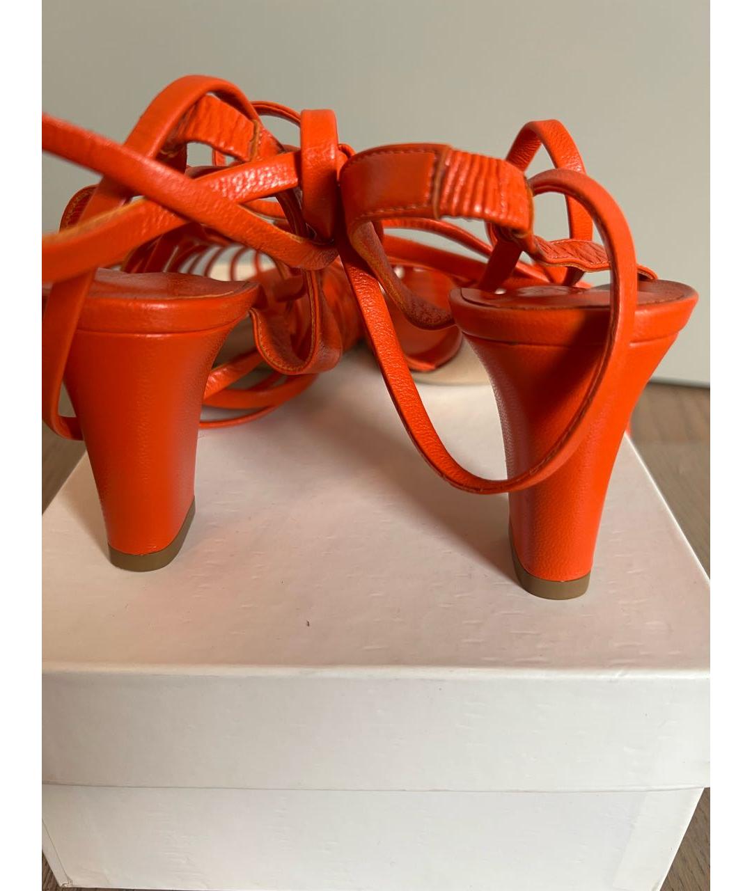 MARYAM NASSIR ZADEH Оранжевое кожаные босоножки, фото 4