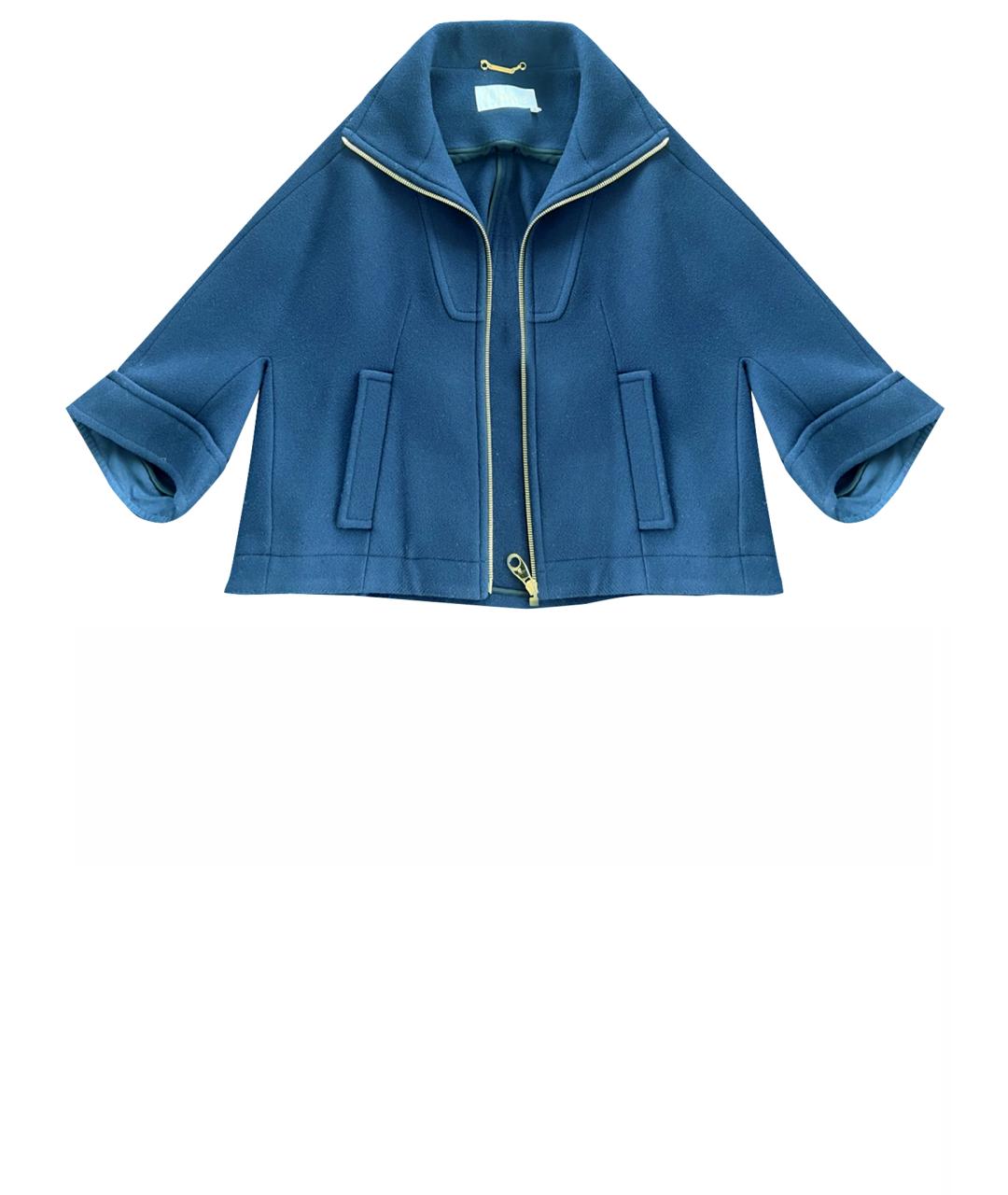 CHLOE Темно-синее полиамидовое пальто, фото 1