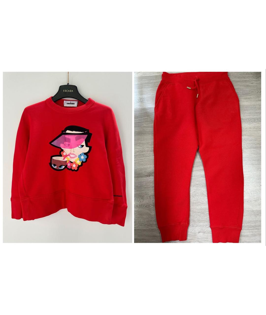 DSQUARED2 Красный хлопковый костюм с брюками, фото 9