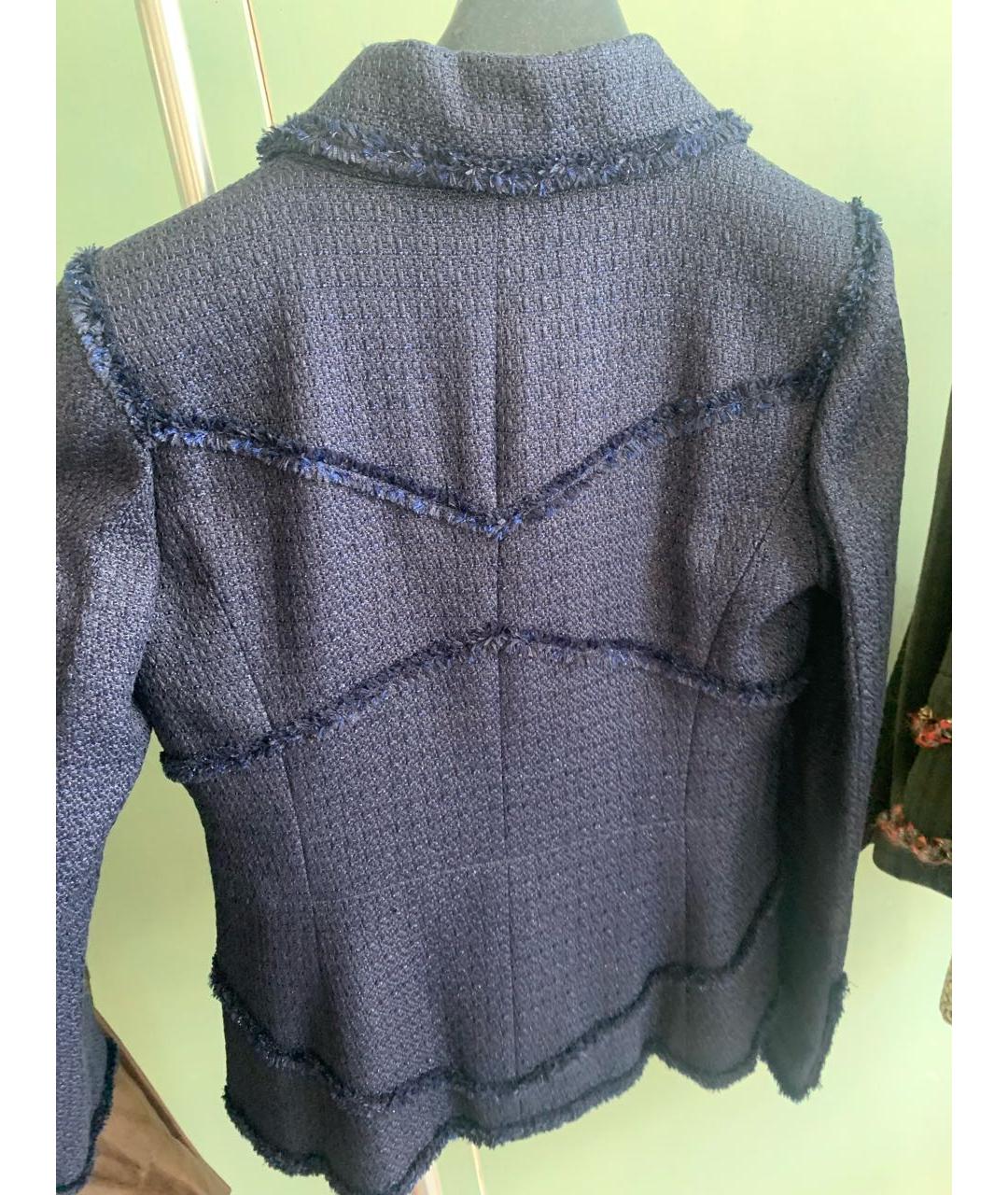 CHANEL Темно-синий полиамидовый жакет/пиджак, фото 3
