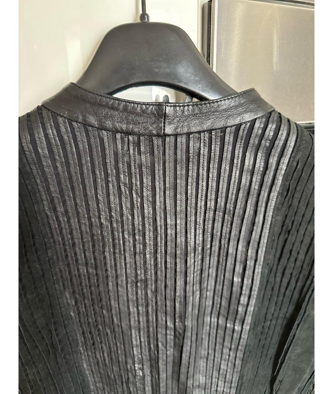 VERSACE COLLECTION Черный кожаный жакет/пиджак, фото 4