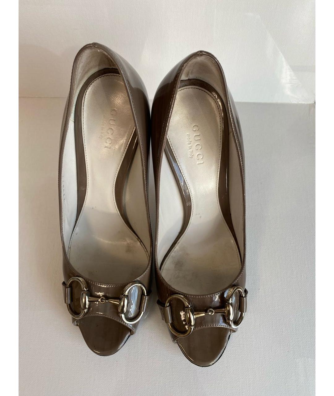 GUCCI Серые туфли из лакированной кожи, фото 2