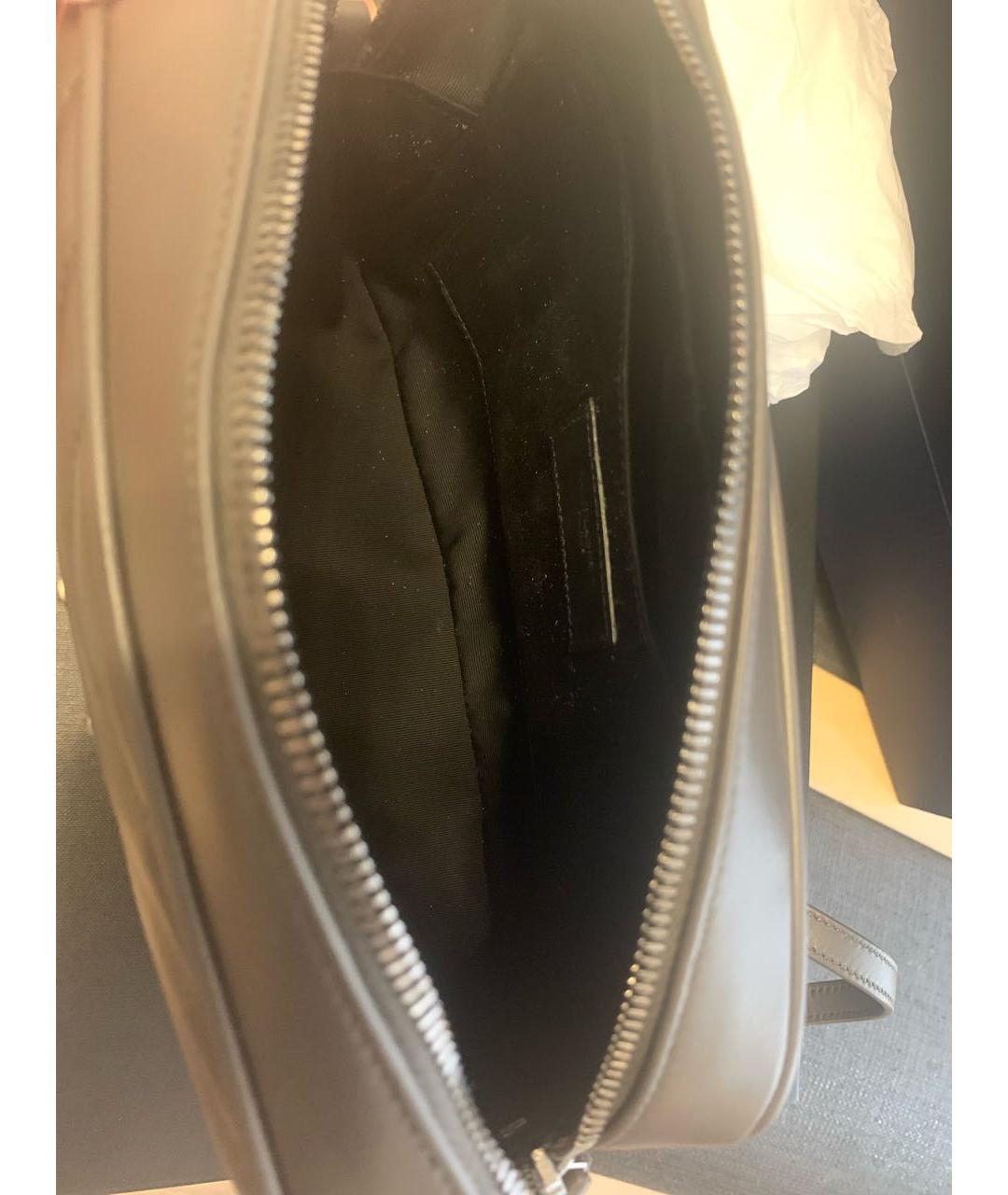 SAINT LAURENT Серая сумка через плечо из экзотической кожи, фото 4