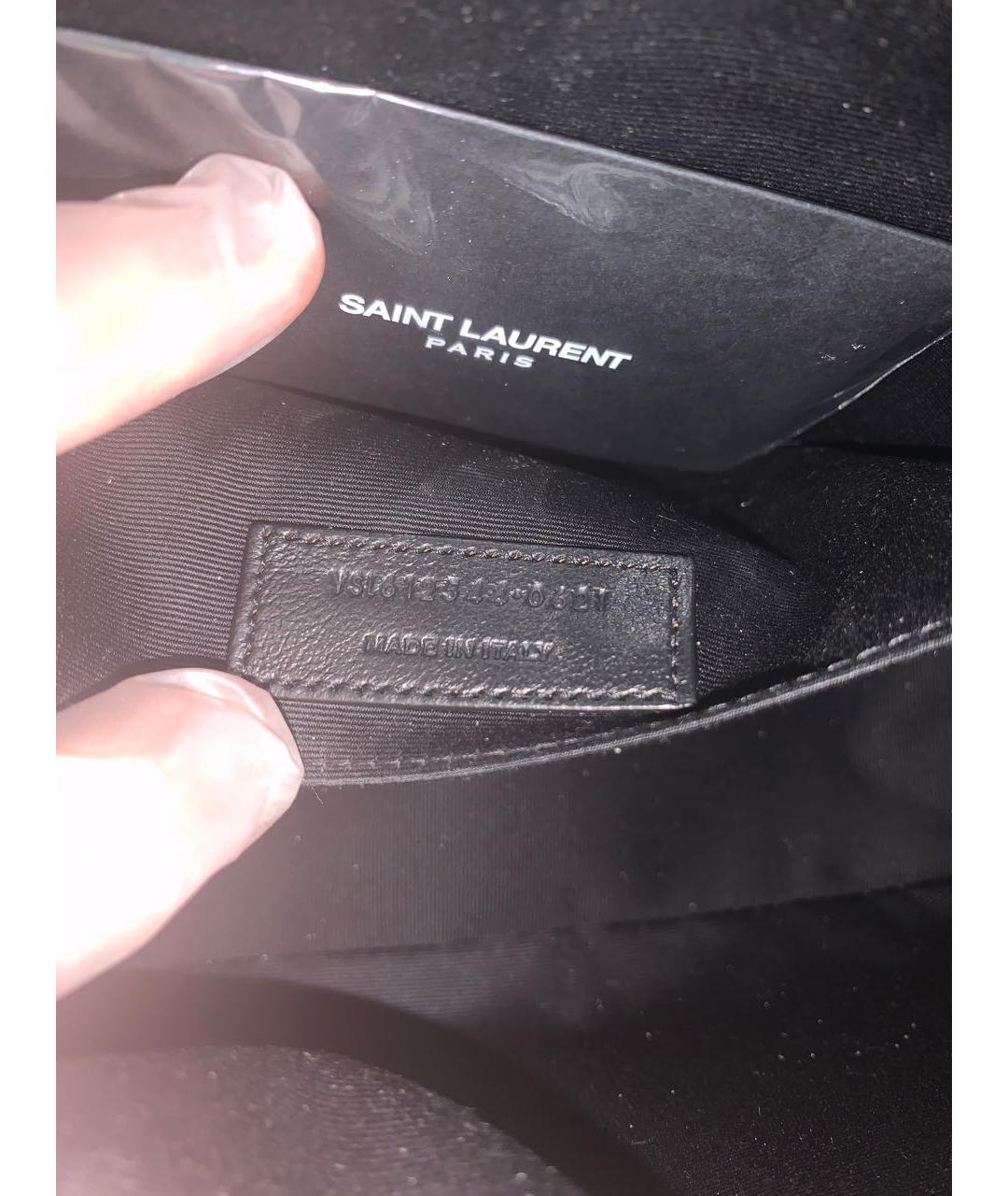 SAINT LAURENT Серая сумка через плечо из экзотической кожи, фото 6