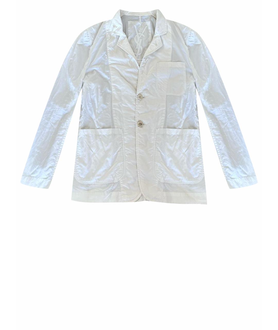 SAINT LAURENT Белый хлопковый пиджак, фото 1