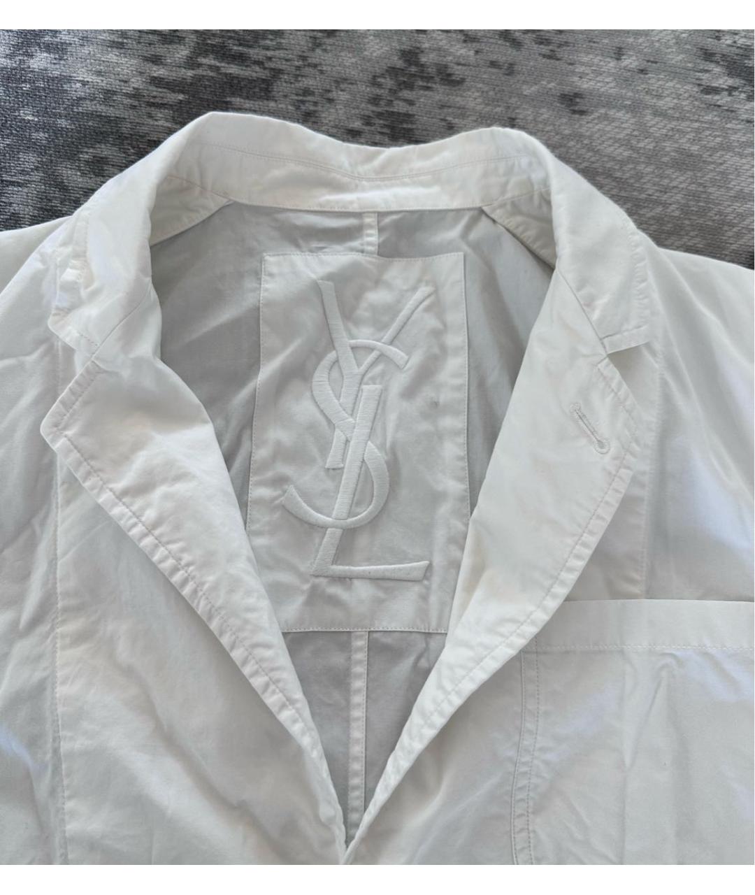 SAINT LAURENT Белый хлопковый пиджак, фото 2