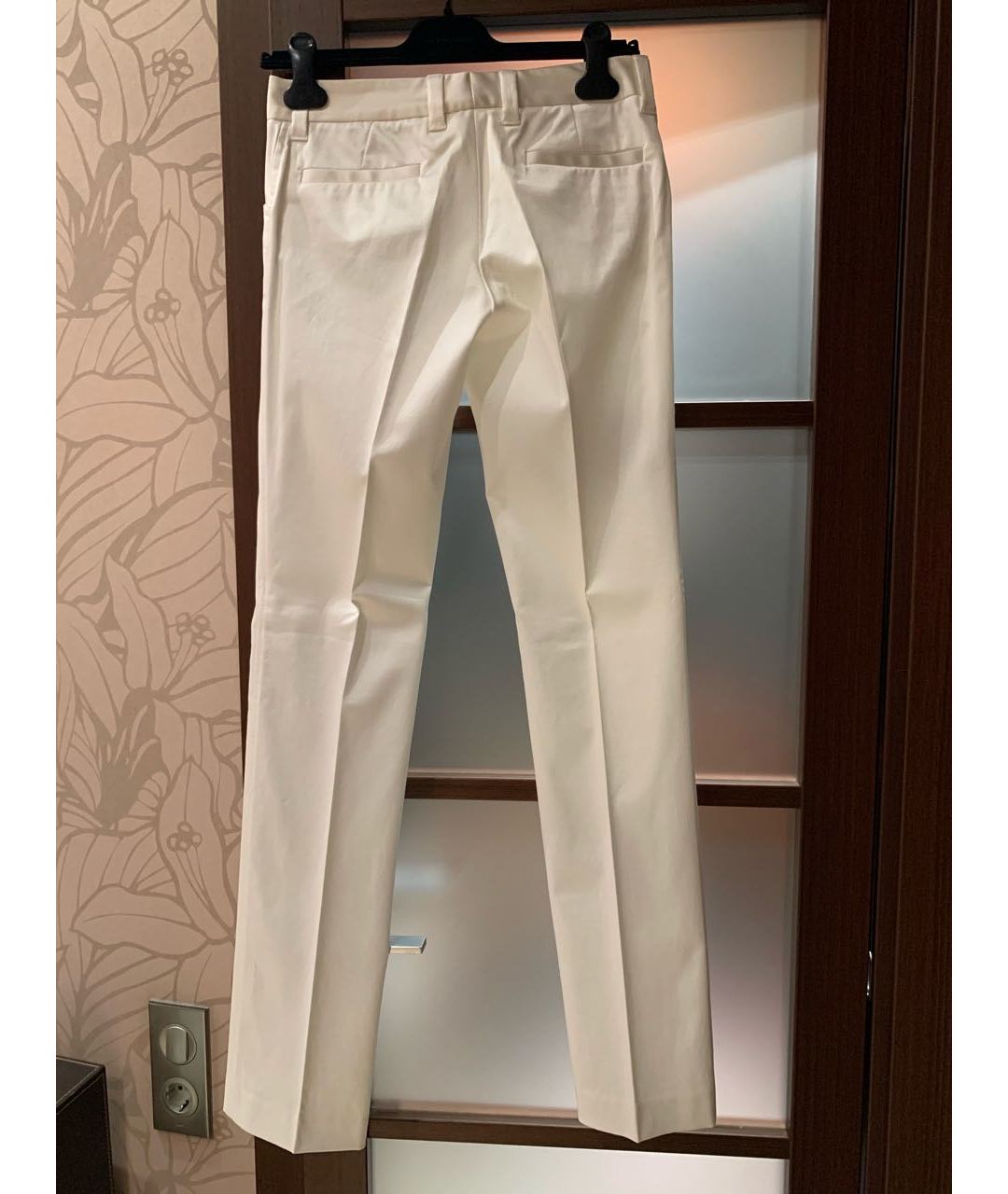 DOLCE&GABBANA Белые хлопко-эластановые прямые брюки, фото 2