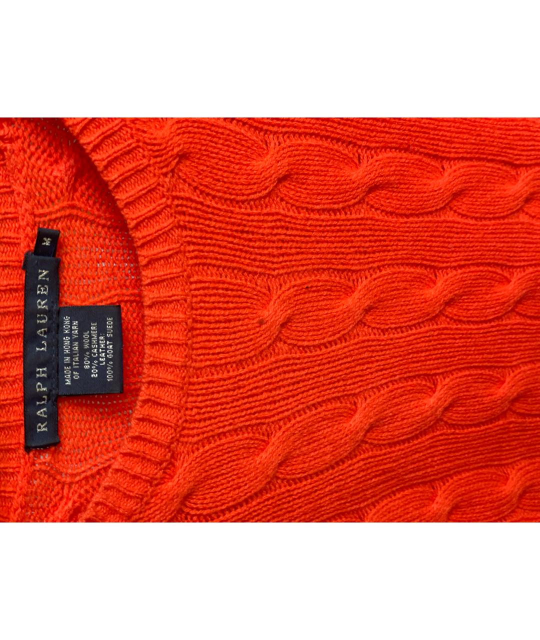 RALPH LAUREN Оранжевый шерстяной джемпер / свитер, фото 3