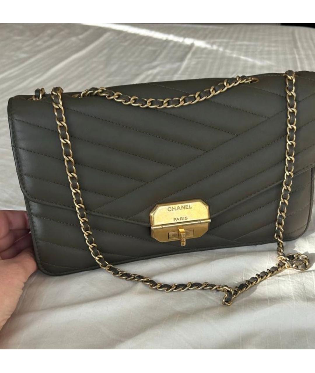 CHANEL Коричневая кожаная сумка через плечо, фото 2