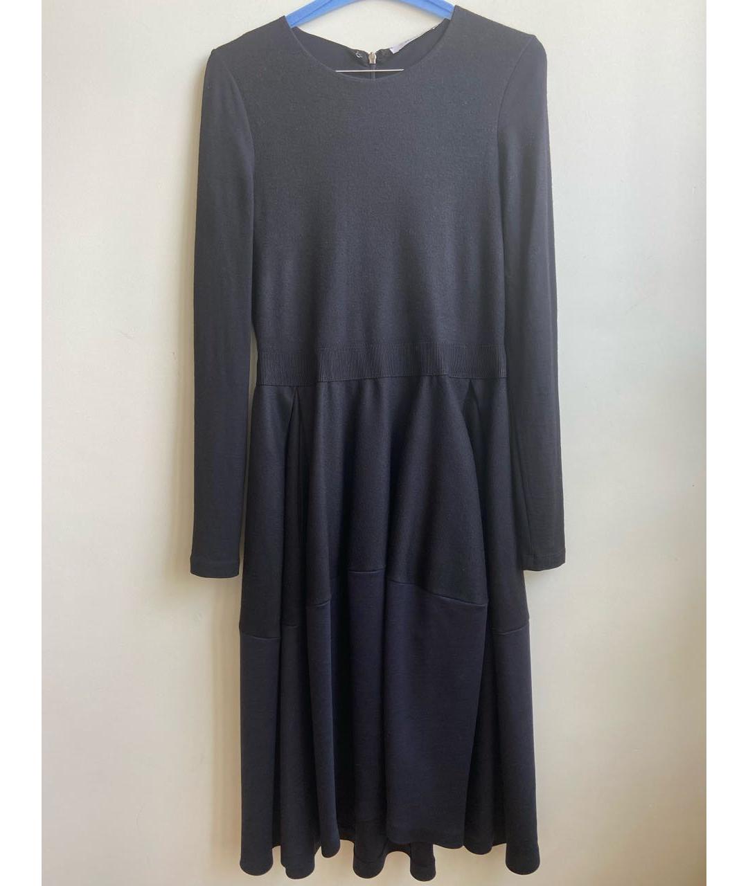 MAX MARA Черное шерстяное повседневное платье, фото 4