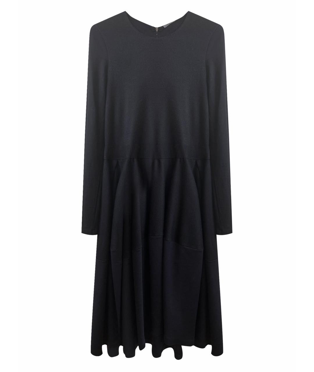MAX MARA Черное шерстяное повседневное платье, фото 1