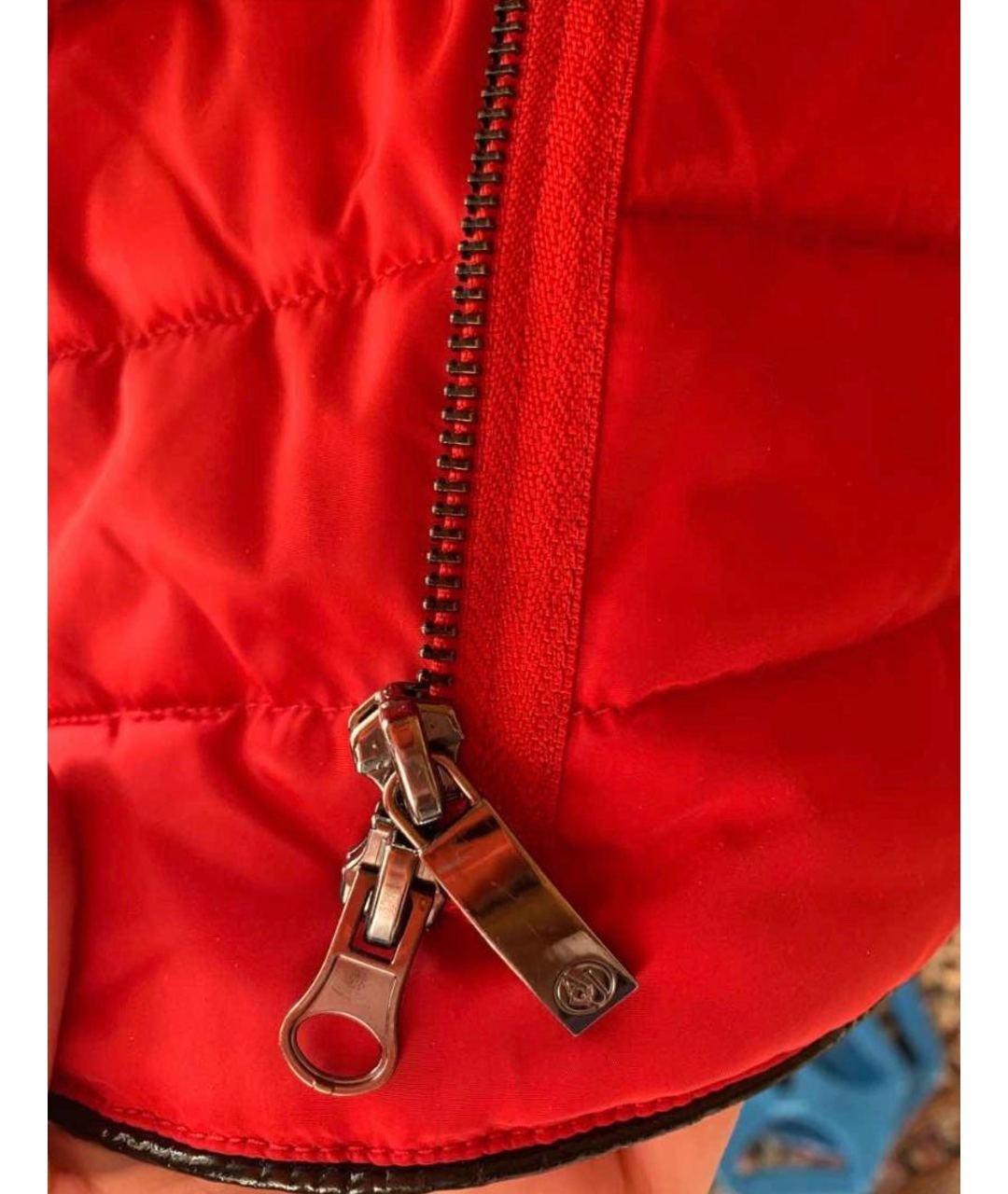 ARMANI JEANS Красная полиуретановая куртка, фото 5