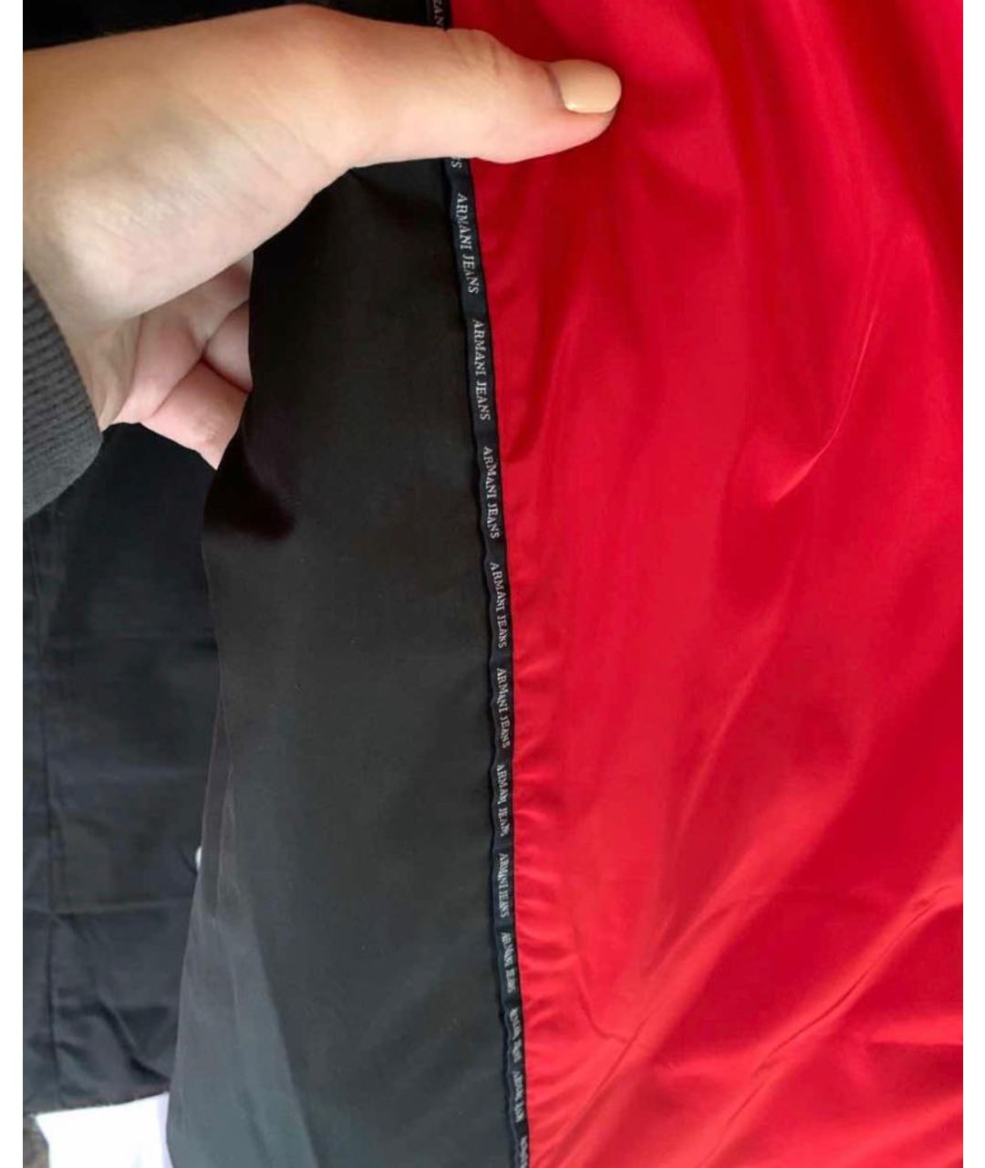 ARMANI JEANS Красная полиуретановая куртка, фото 6