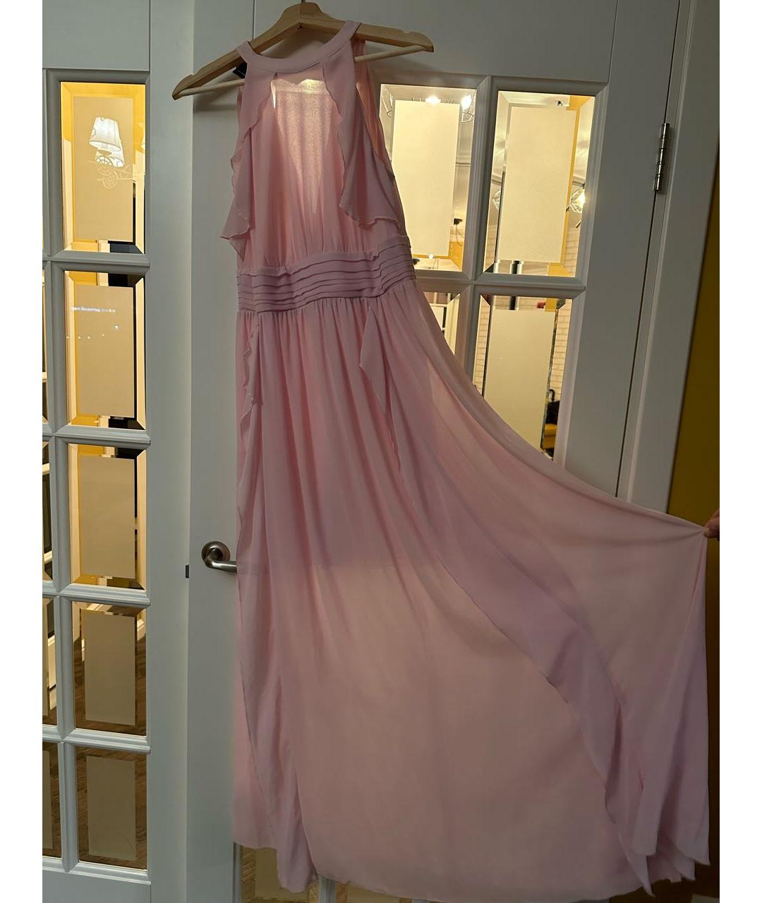 PINKO Розовое шифоновое коктейльное платье, фото 4