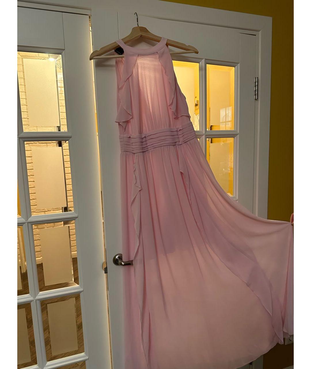 PINKO Розовое шифоновое коктейльное платье, фото 5