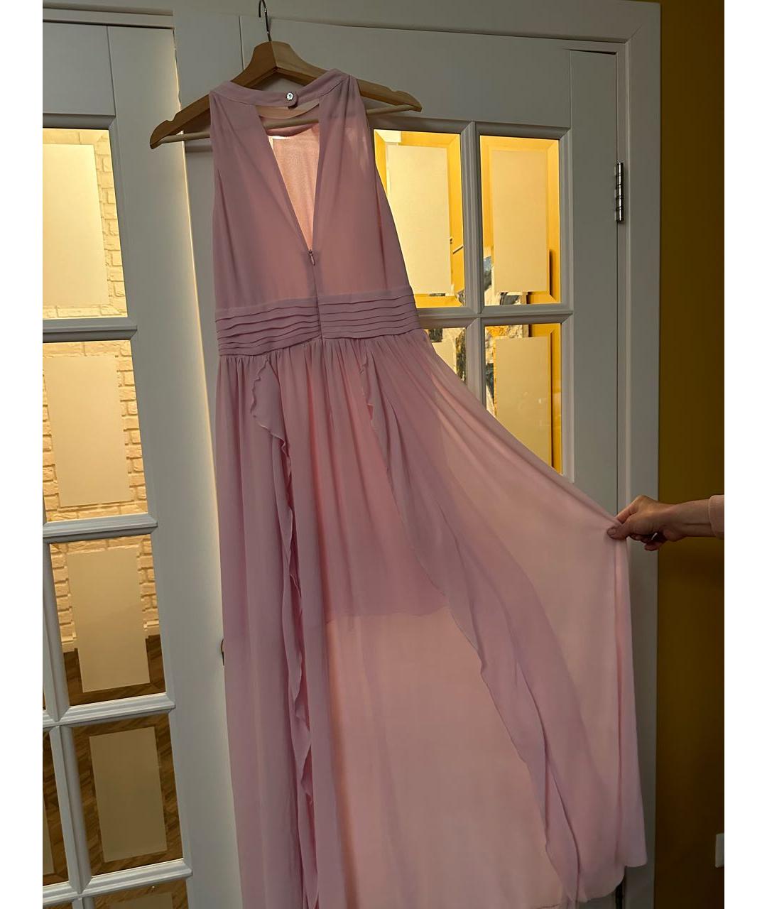 PINKO Розовое шифоновое коктейльное платье, фото 6
