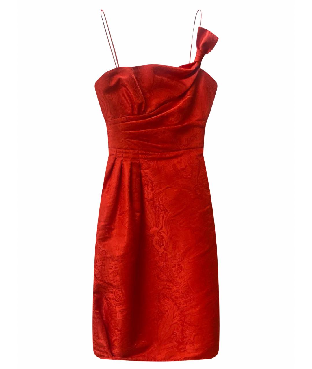 ARMANI COLLEZIONI Красное хлопковое коктейльное платье, фото 1