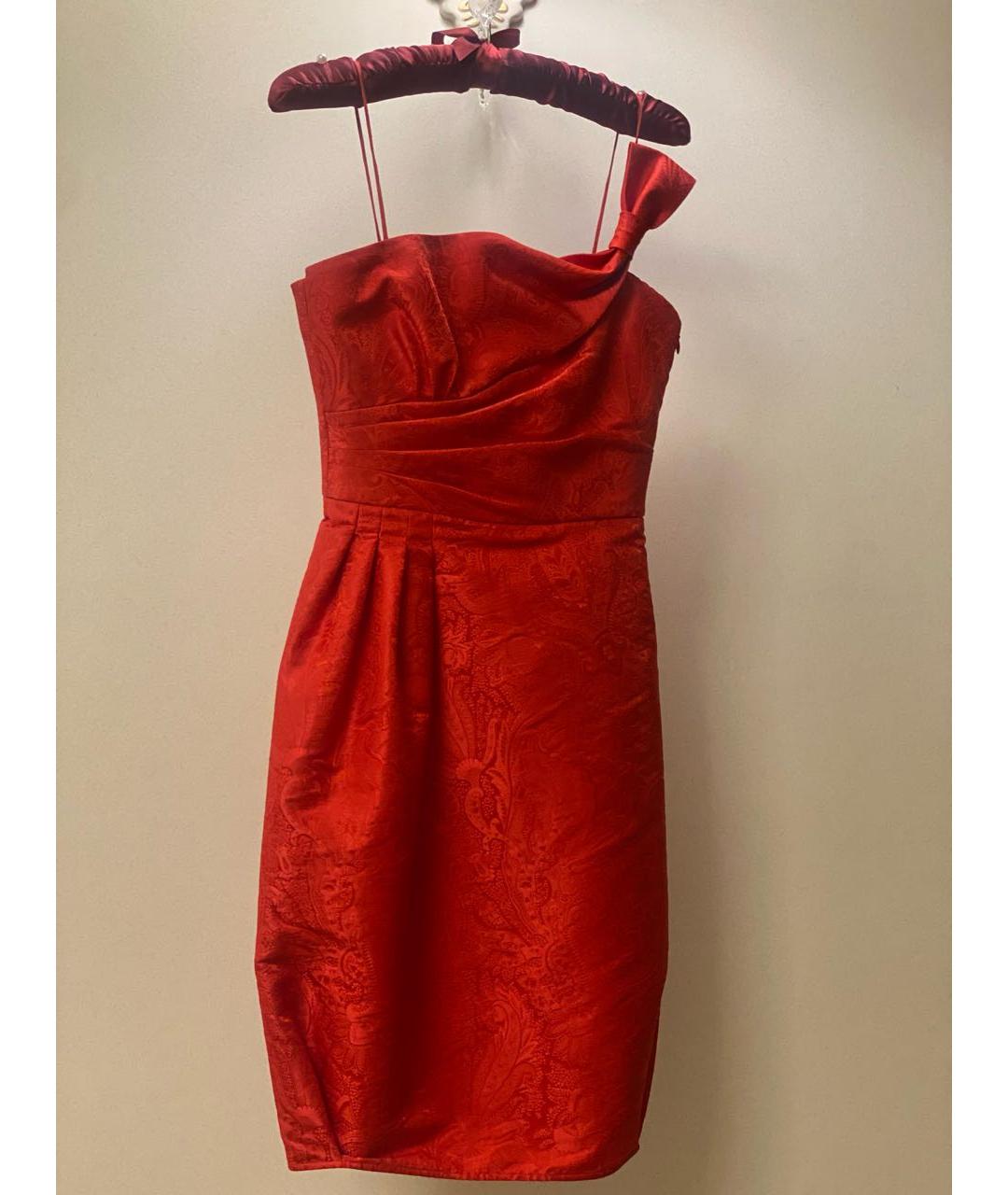 ARMANI COLLEZIONI Красное хлопковое коктейльное платье, фото 5