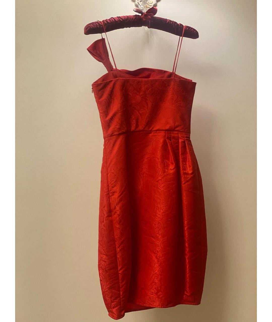 ARMANI COLLEZIONI Красное хлопковое коктейльное платье, фото 2