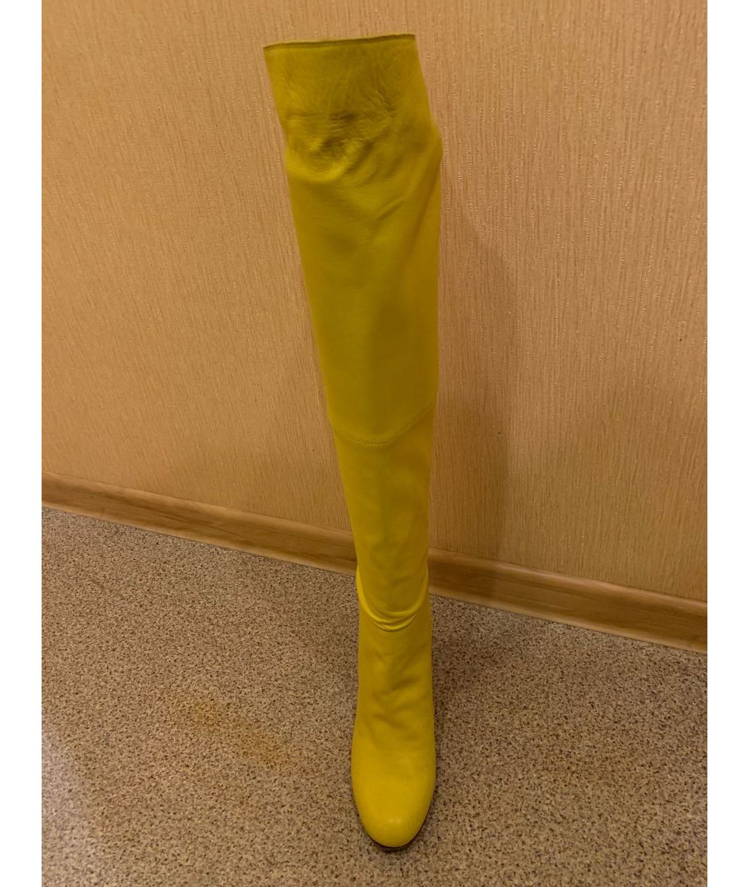 L'AUTRE CHOSE Желтые кожаные сапоги, фото 2