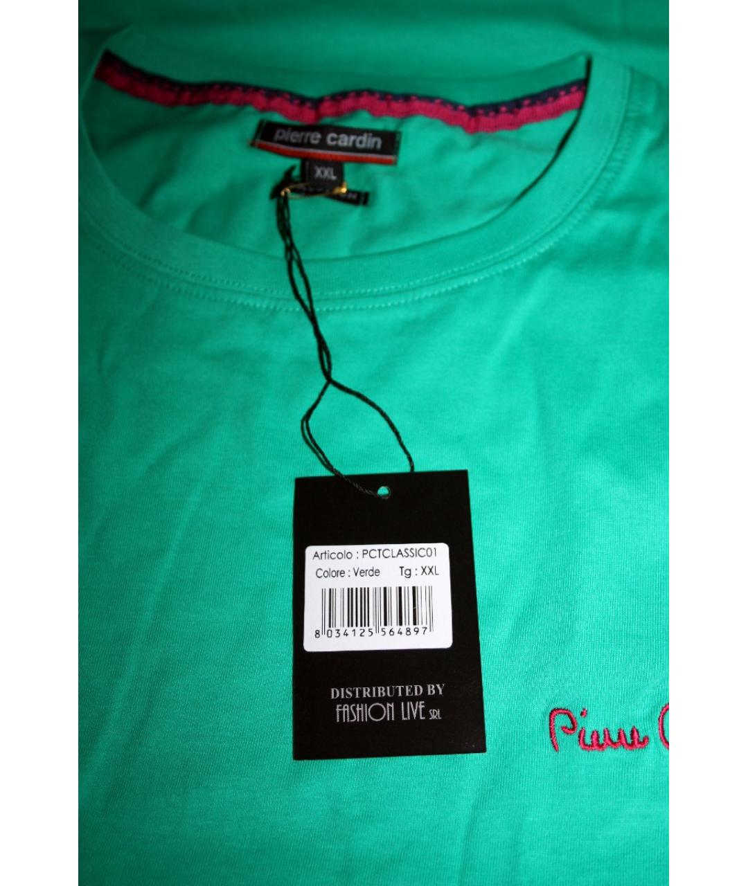 PIERRE CARDIN Зеленая хлопковая футболка, фото 4