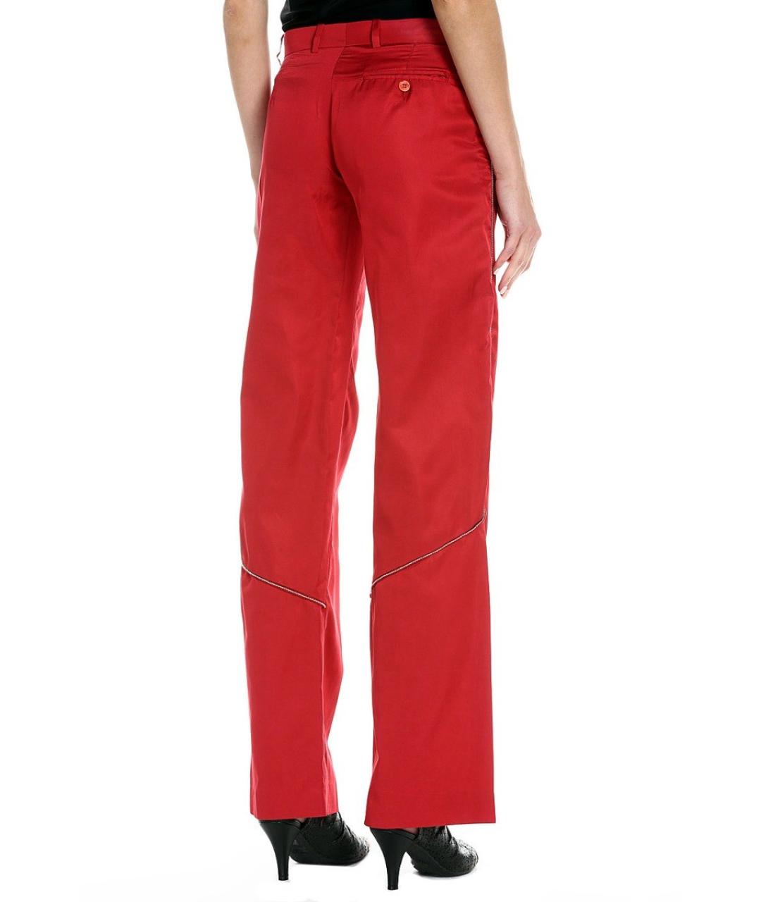 JOHN RICHMOND Красные шелковые брюки широкие, фото 2