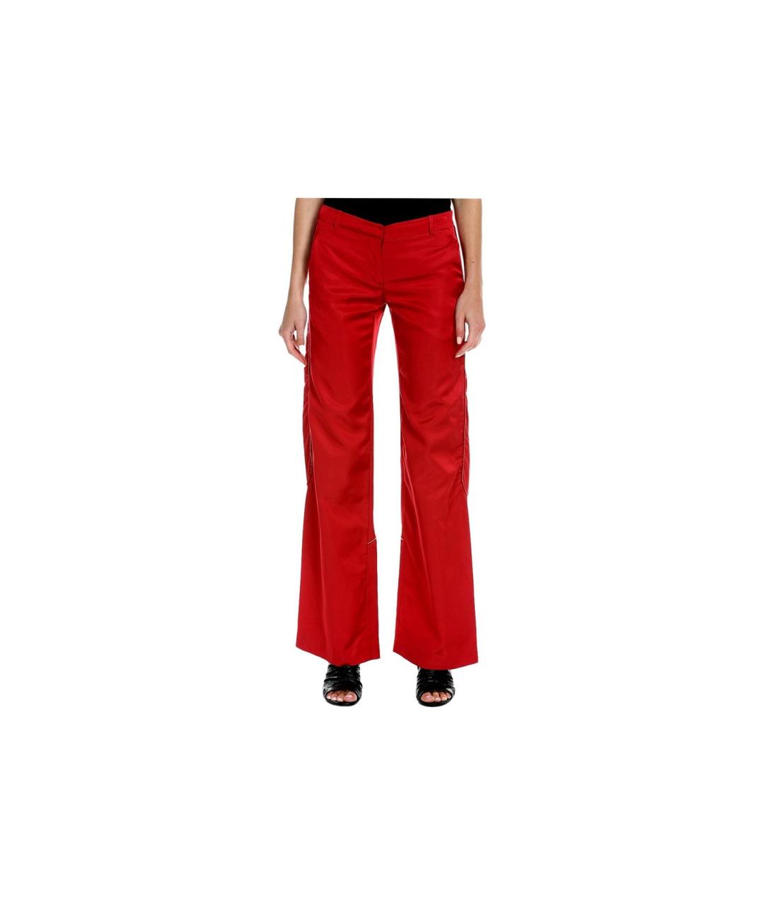 JOHN RICHMOND Красные шелковые брюки широкие, фото 5