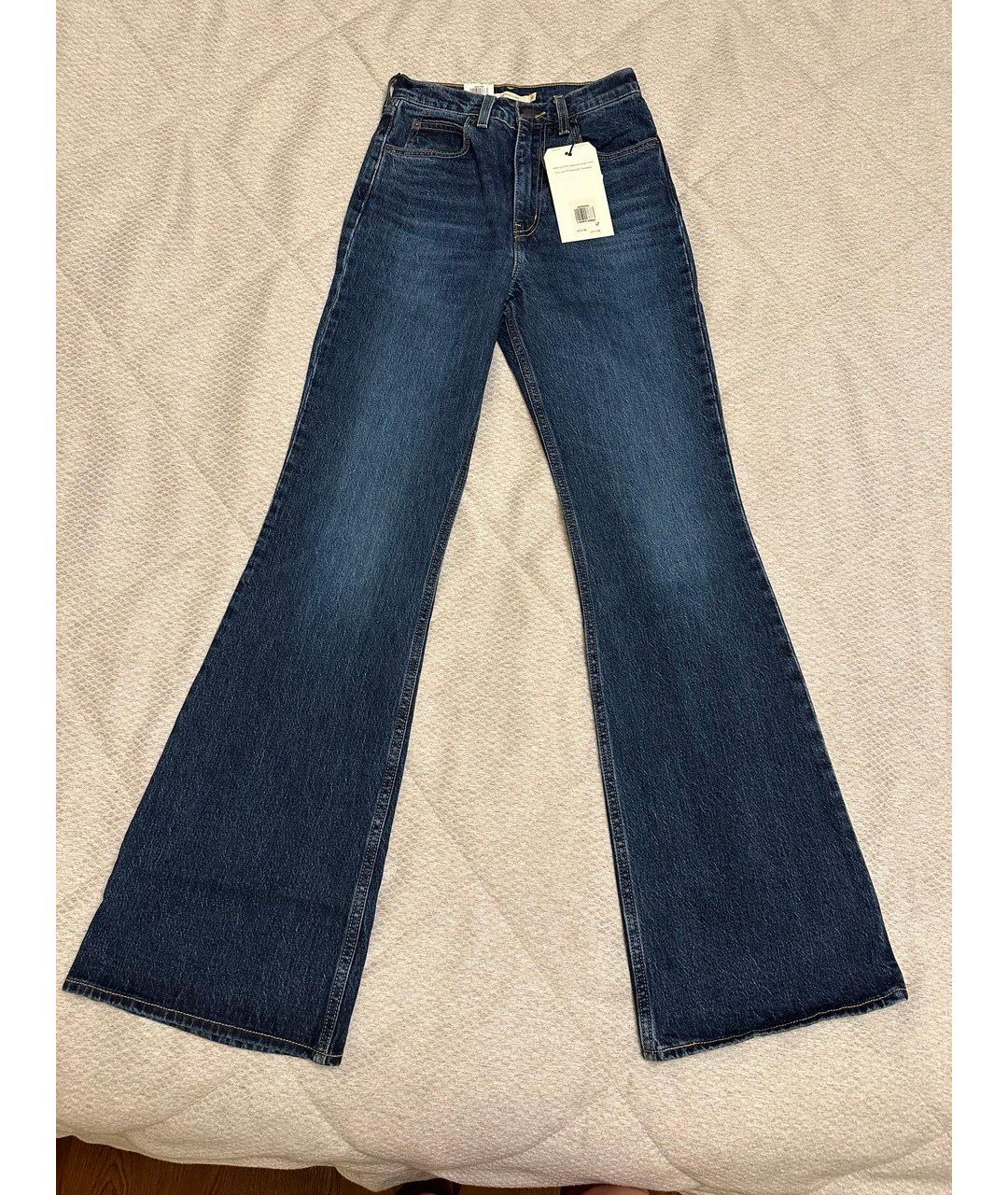 LEVI'S Темно-синие хлопковые джинсы клеш, фото 8