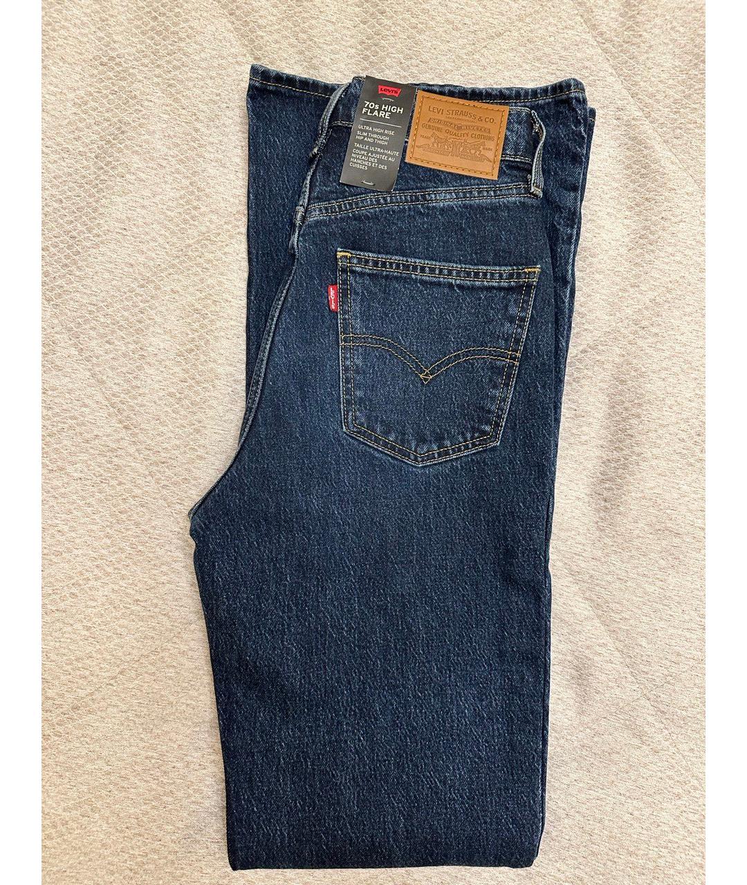 LEVI'S Темно-синие хлопковые джинсы клеш, фото 5