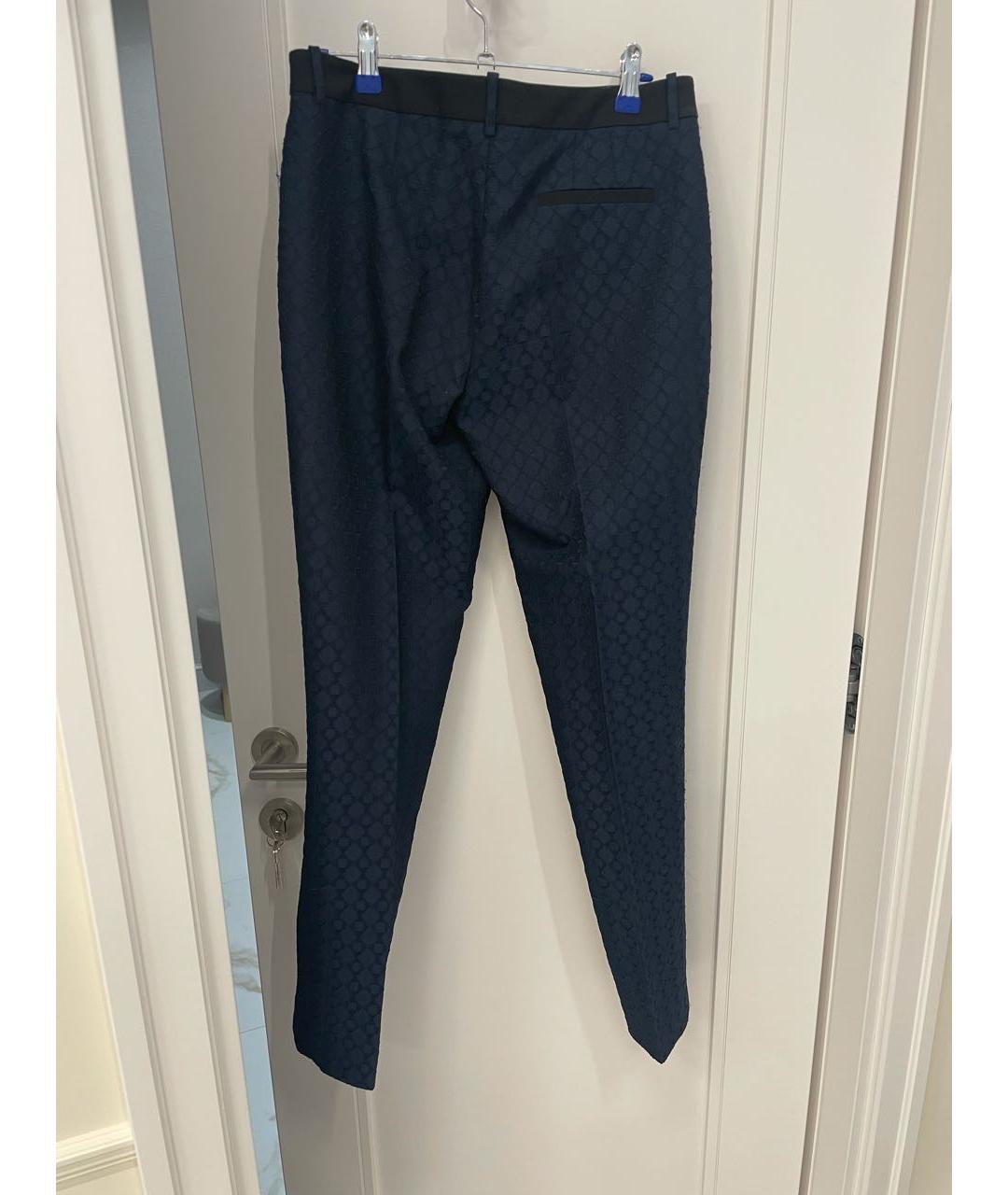 TRUSSARDI JEANS Синие полиэстеровые прямые брюки, фото 3