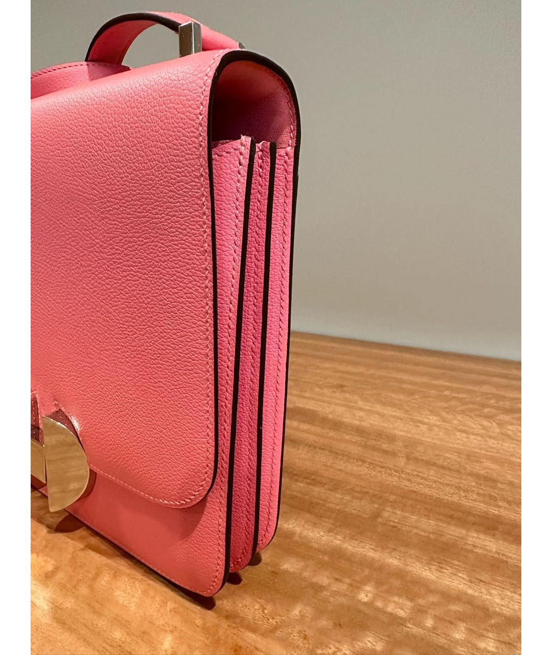 HERMES PRE-OWNED Розовая кожаная сумка через плечо, фото 3