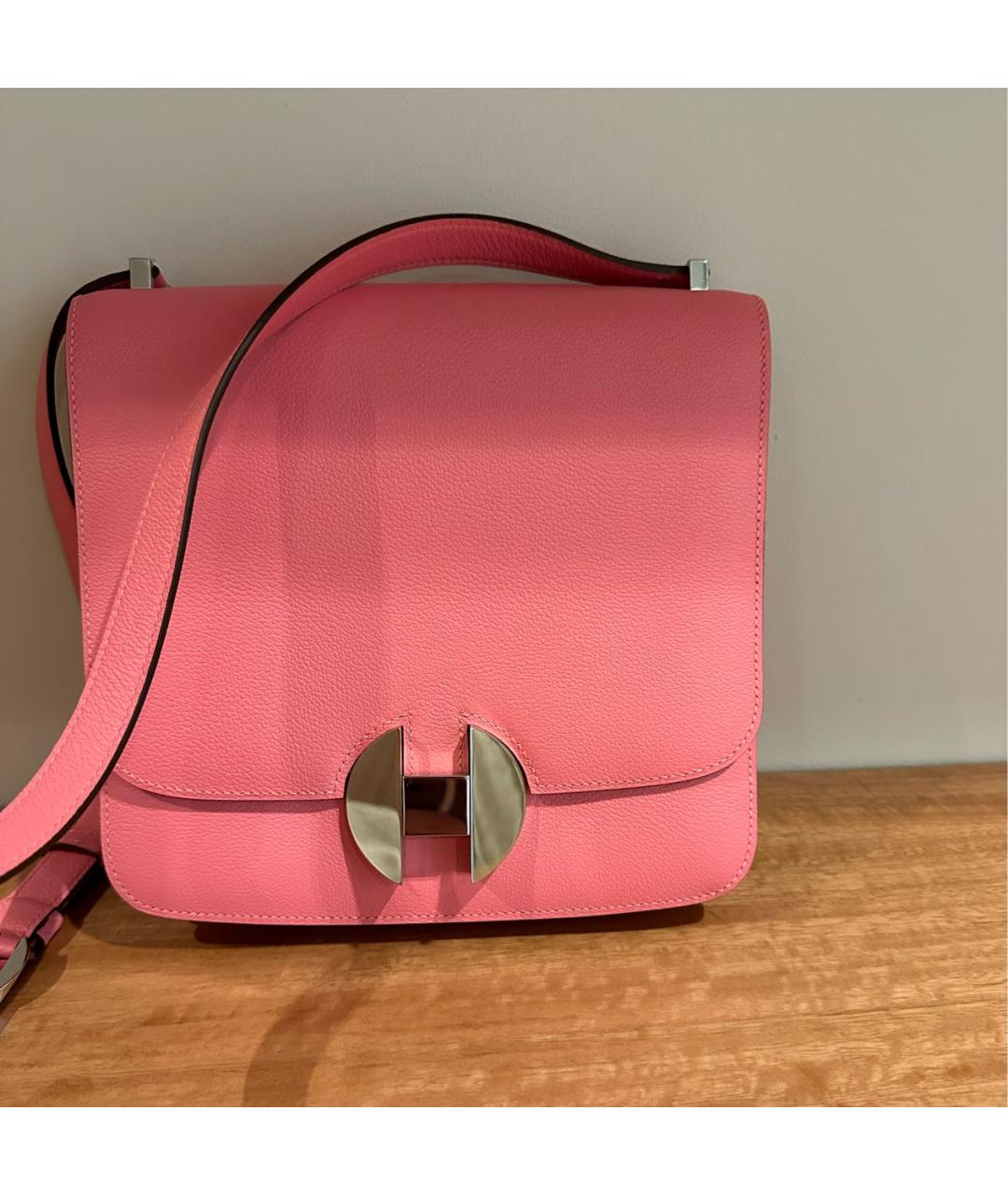 HERMES PRE-OWNED Розовая кожаная сумка через плечо, фото 8