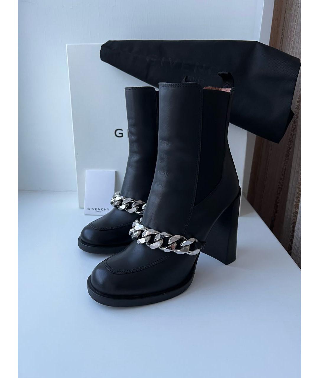GIVENCHY Черные кожаные ботильоны, фото 2