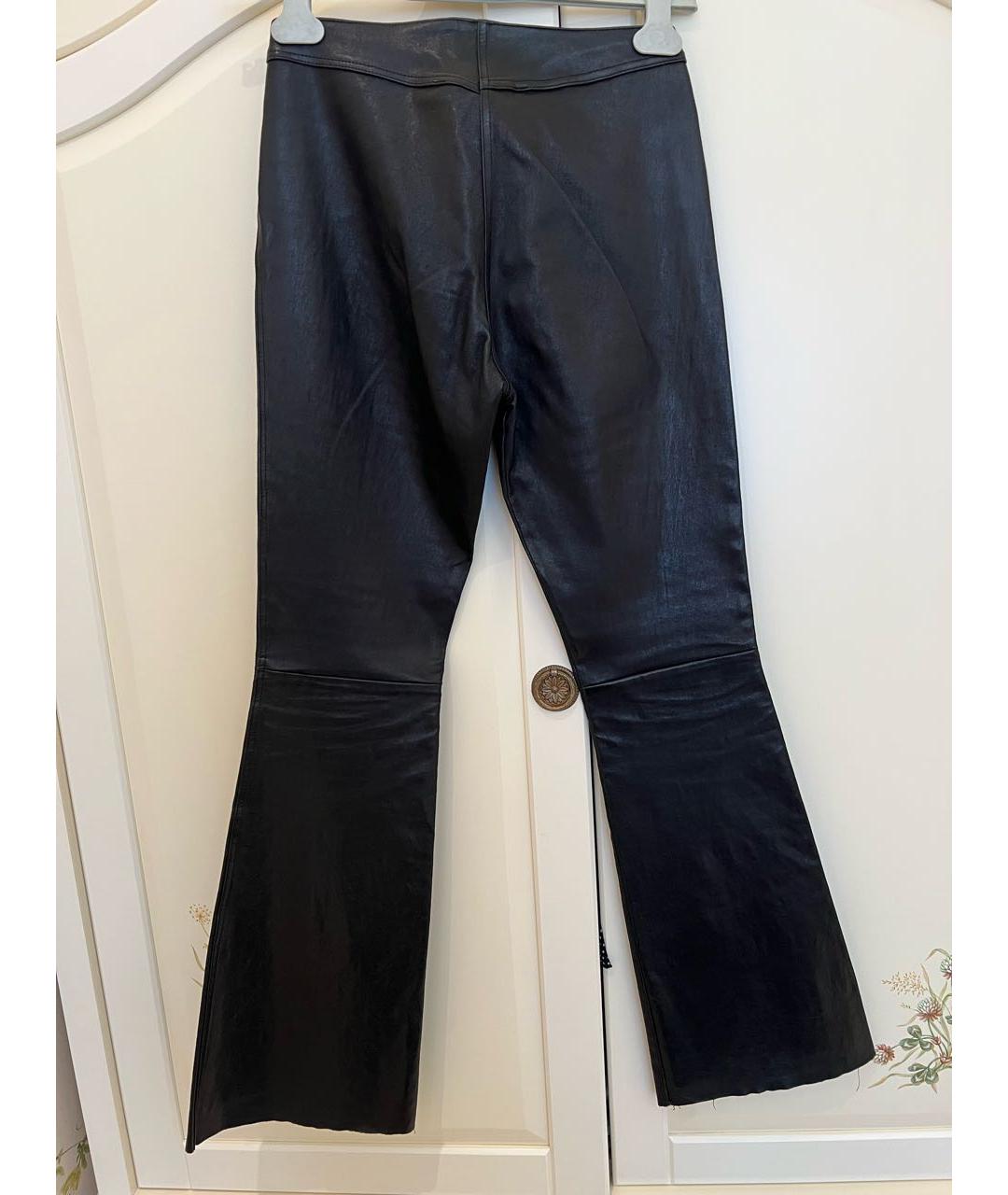 JITROIS Черные кожаные брюки широкие, фото 2