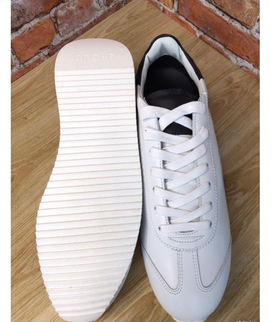 GHOUD Белые кожаные низкие кроссовки / кеды, фото 3