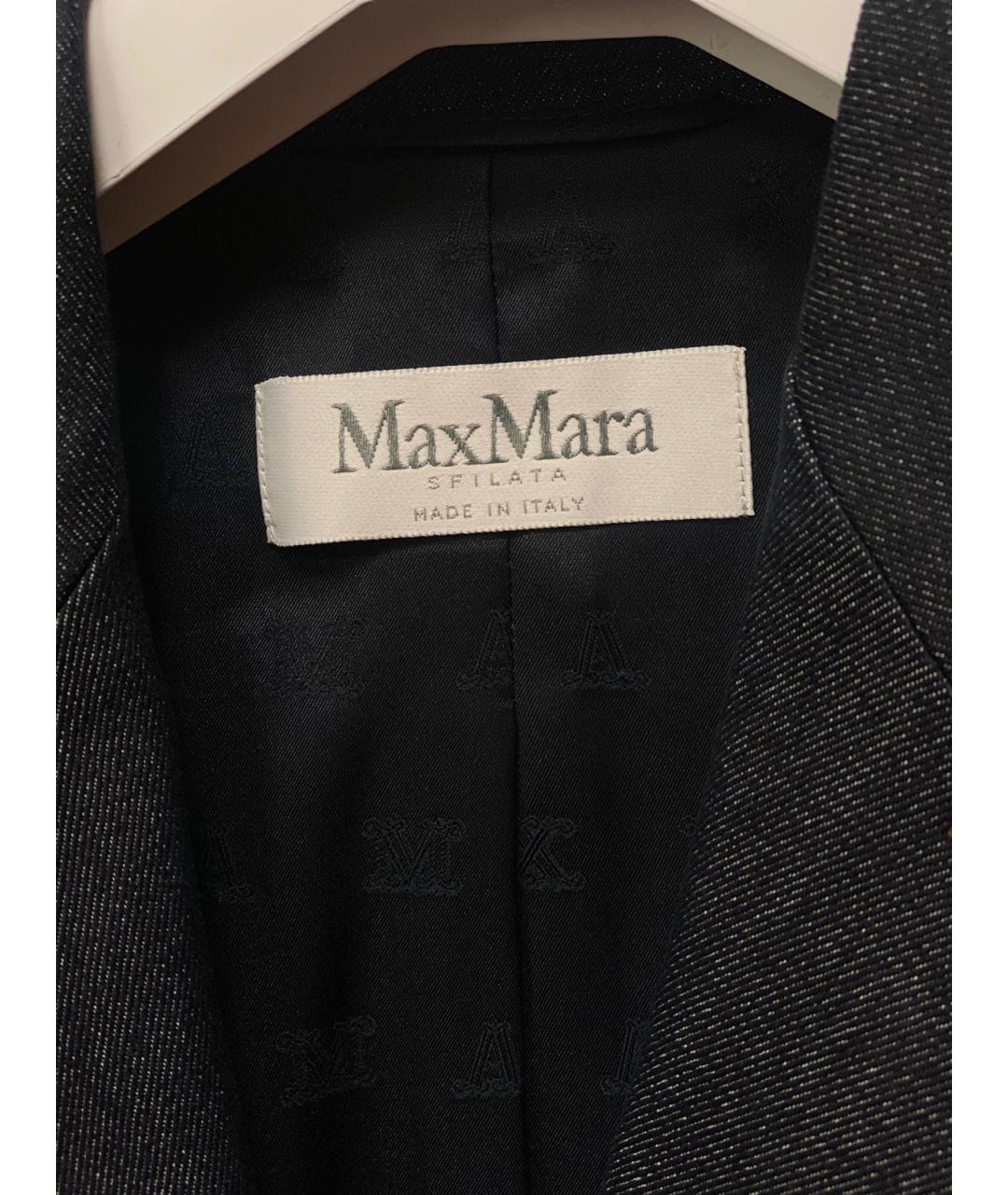 MAX MARA Темно-синий деним жакет/пиджак, фото 2
